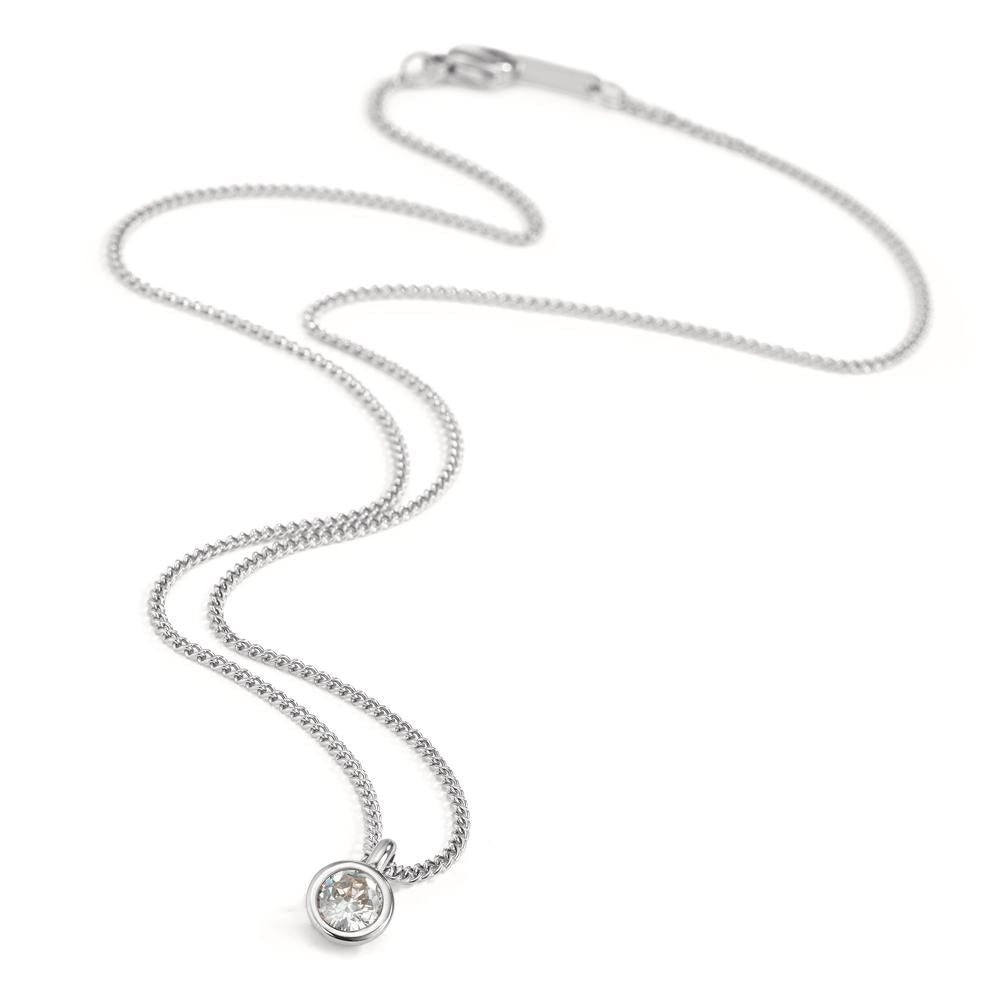 Chaînette avec pendentif Acier inoxydable Zircone blanc 42 cm Ø7 mm