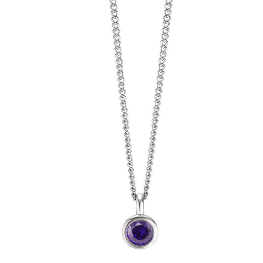 Halskette Joy Edelstahl mit Purple Rose Zirkonia