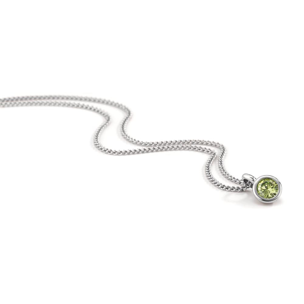 Chaînette avec pendentif Acier inoxydable Zircone vert 42 cm Ø7 mm