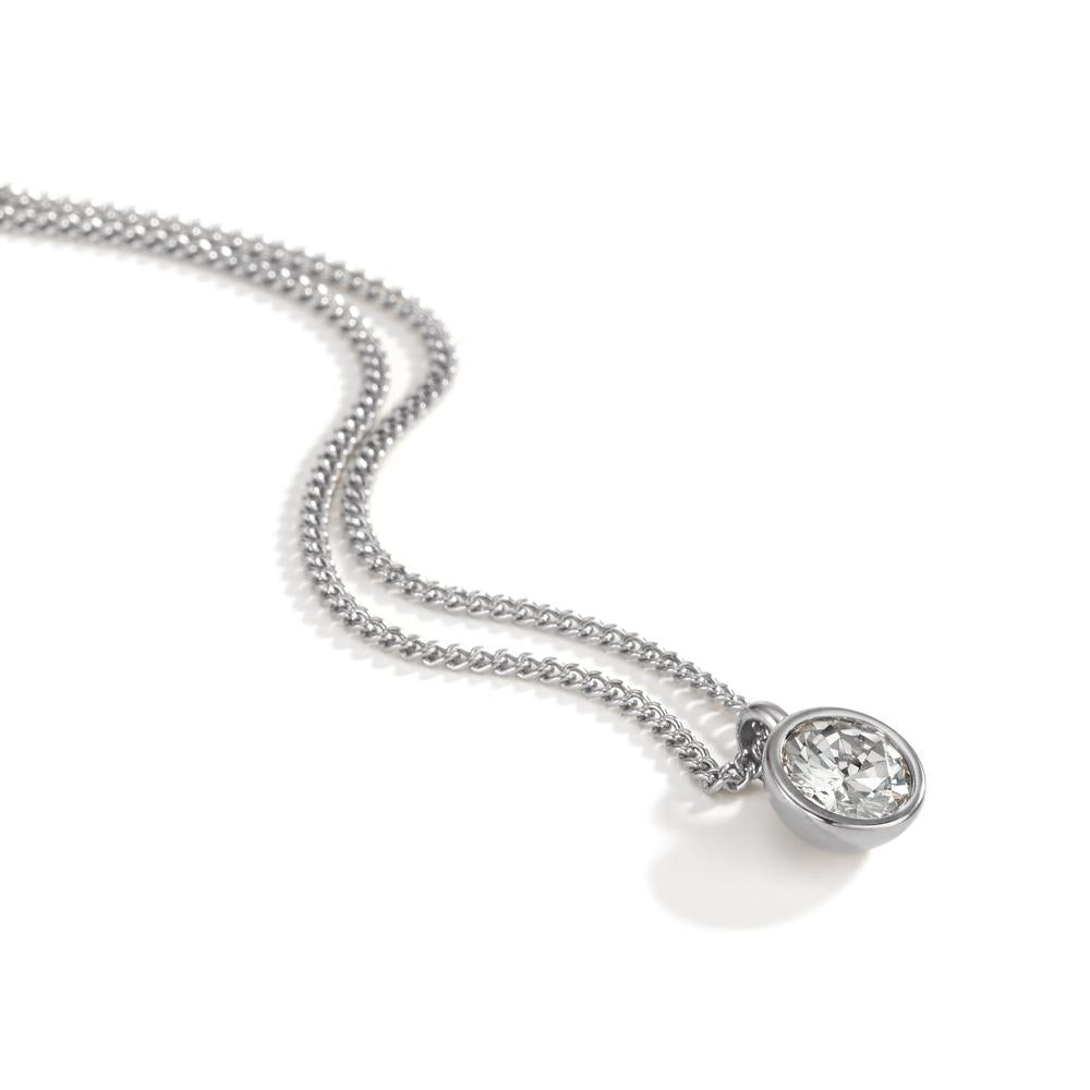 Chaînette avec pendentif Acier inoxydable Zircone blanc 42 cm Ø9.5 mm