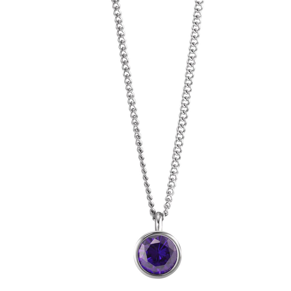 Halskette Joy Edelstahl mit Purple Rose Zirkonia