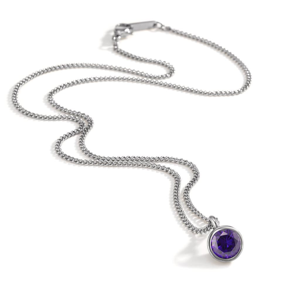 Halskette Joy Edelstahl mit Purple Rose Zirkonia