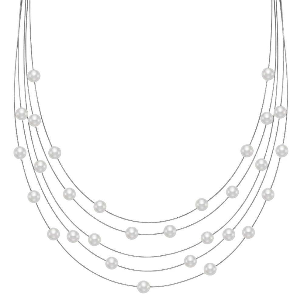 Collier Acier inoxydable perle de culture 42 cm