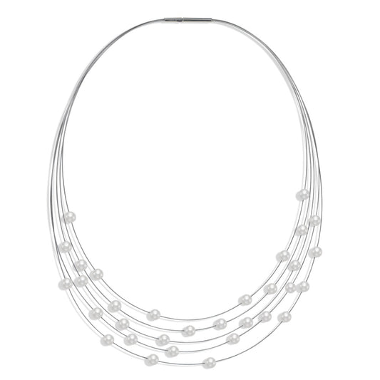 Collier Acier inoxydable perle de culture 45 cm