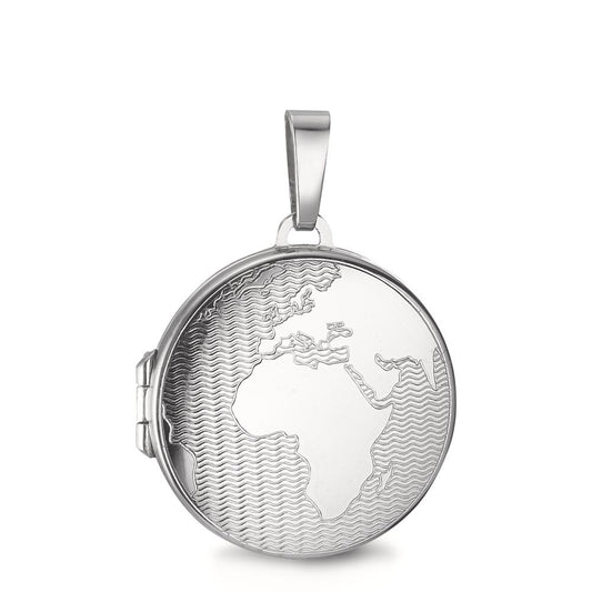 Médaillon Argent Rhodié Globe Ø21 mm