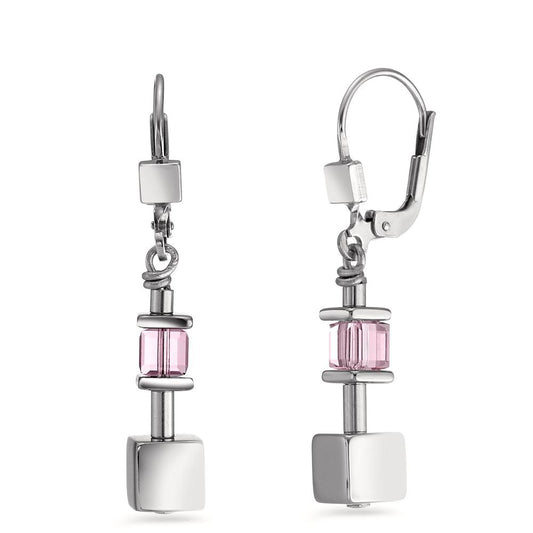 Pendant d'oreilles Acier inoxydable Zircone 2 Pierres