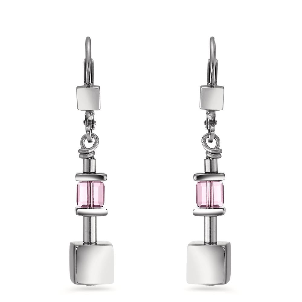 Pendant d'oreilles Acier inoxydable Zircone 2 Pierres