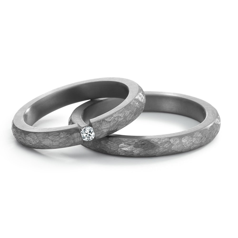 Partnerring 999 Tantal Diamant 0.05 ct, w-si