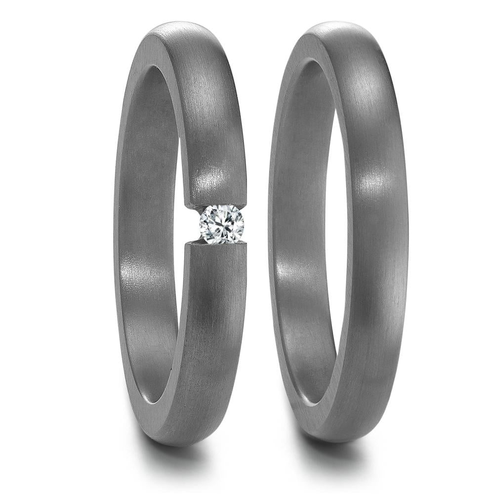 Partnerring 999 Tantal Diamant 0.05 ct, w-si