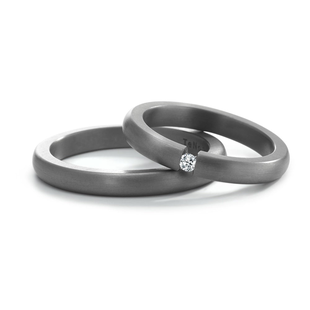 Partnerring 999 Tantal Diamant 0.05 ct, w-si