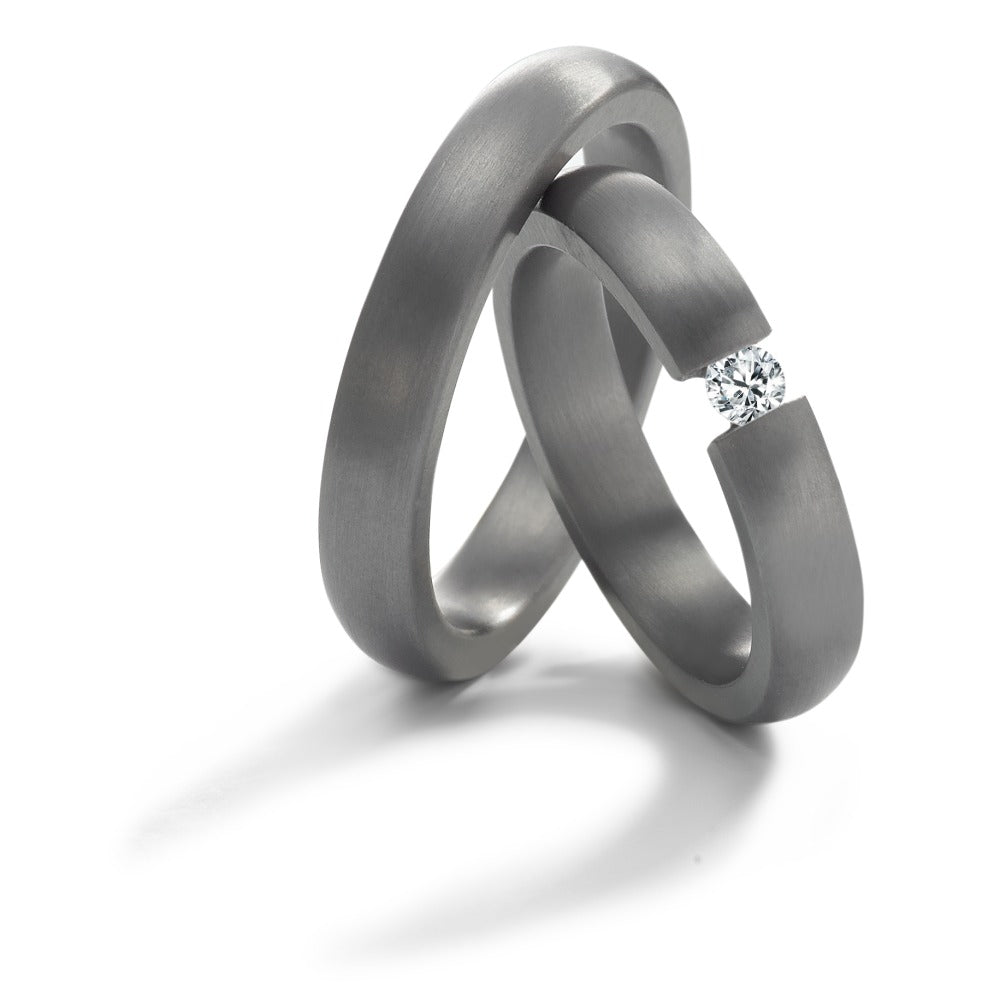 Partnerring 999 Tantal Diamant 0.10 ct, w-si