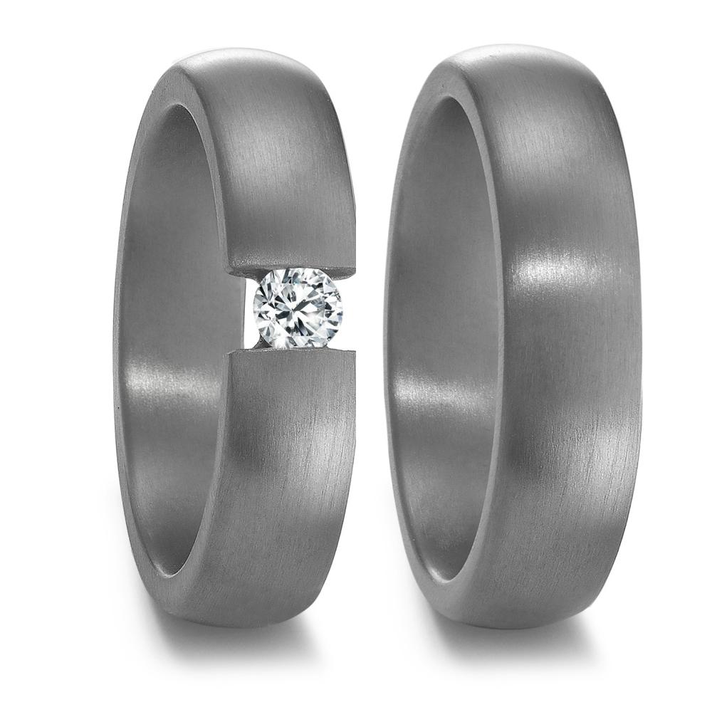 Partnerring 999 Tantal Diamant 0.15 ct, w-si