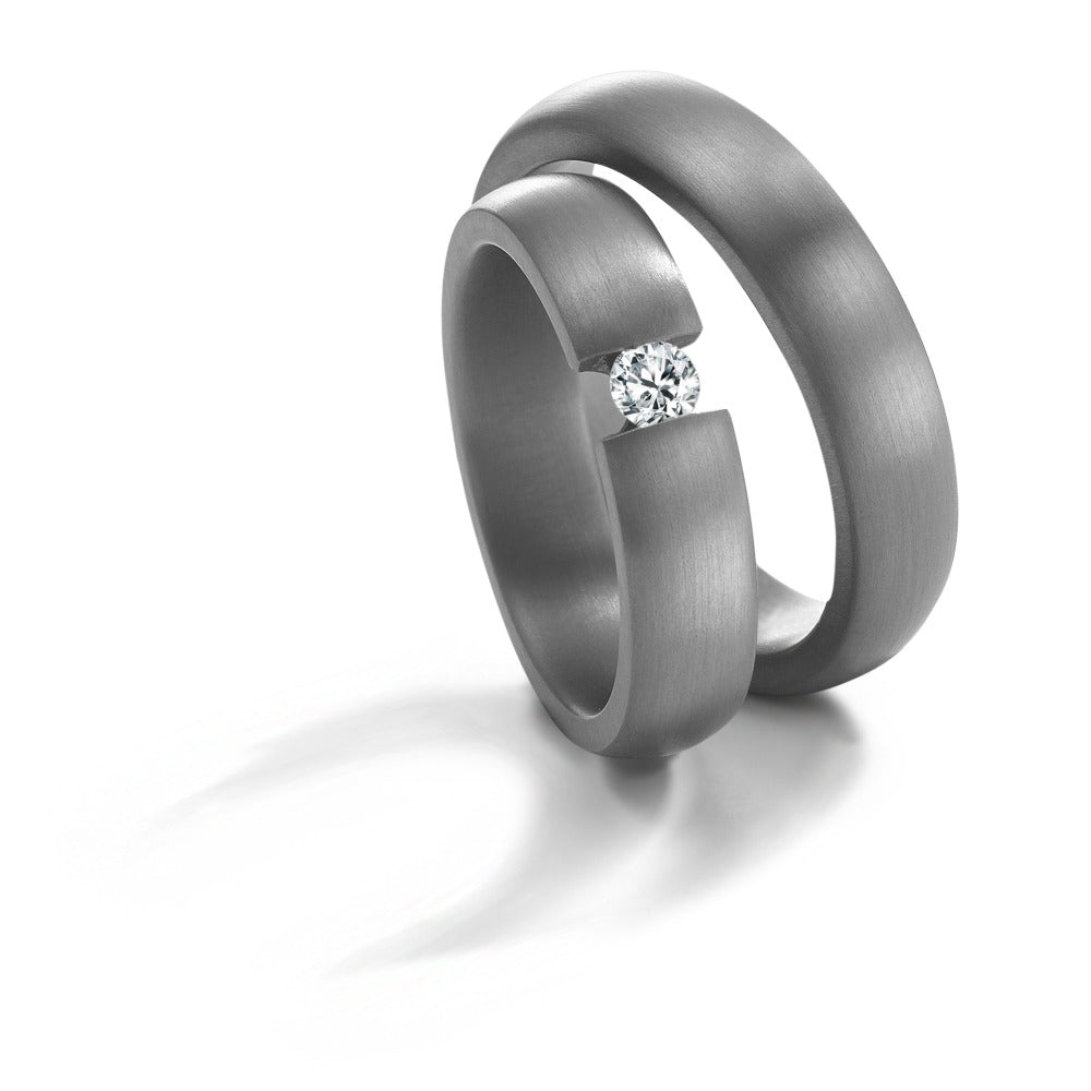 Partnerring 999 Tantal Diamant 0.15 ct, w-si