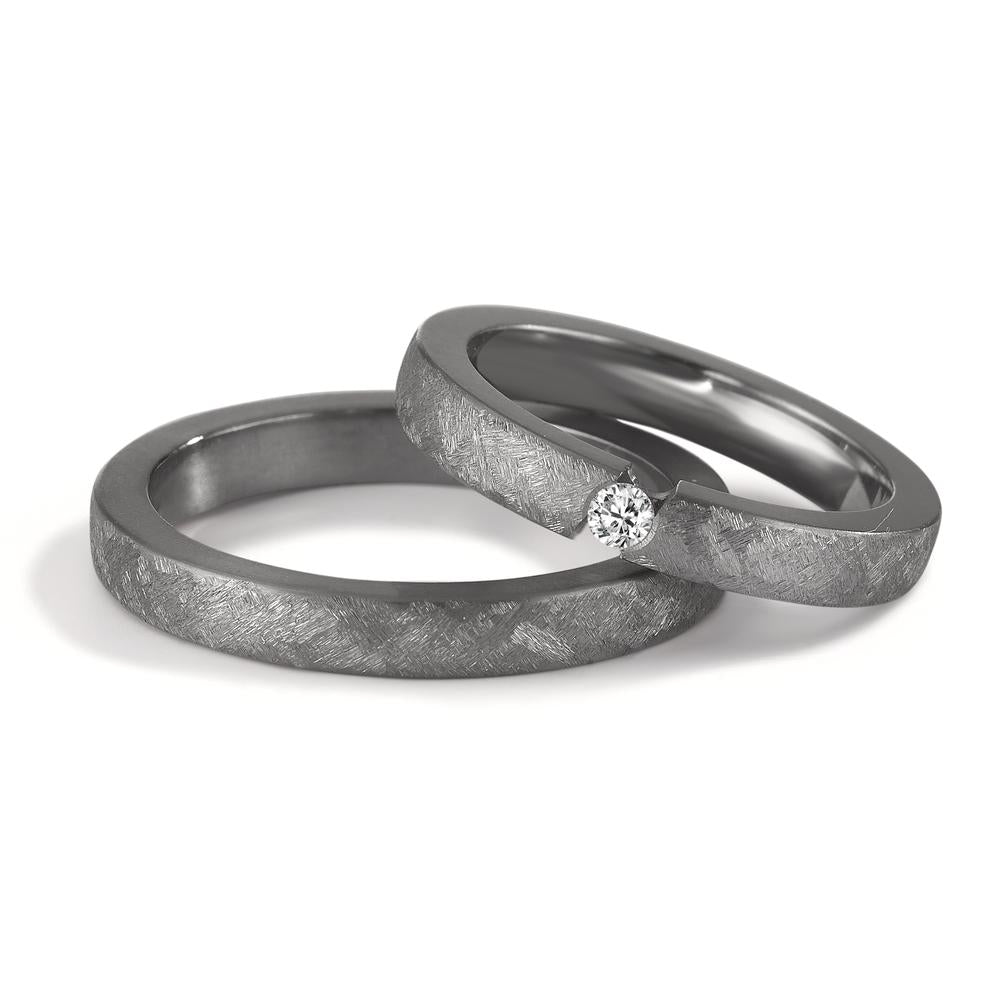 Partnerring 999 Tantal Diamant 0.05 ct, w-si