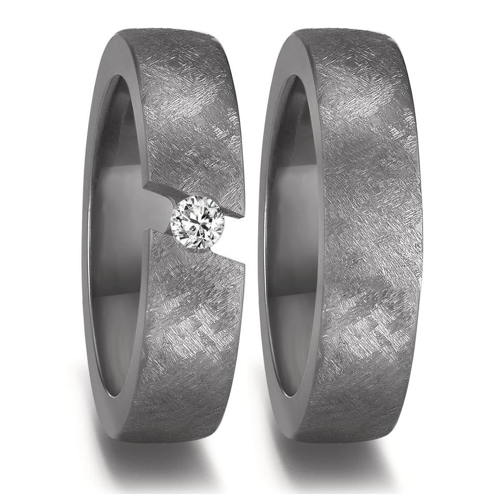 Partnerring 999 Tantal Diamant 0.08 ct, w-si