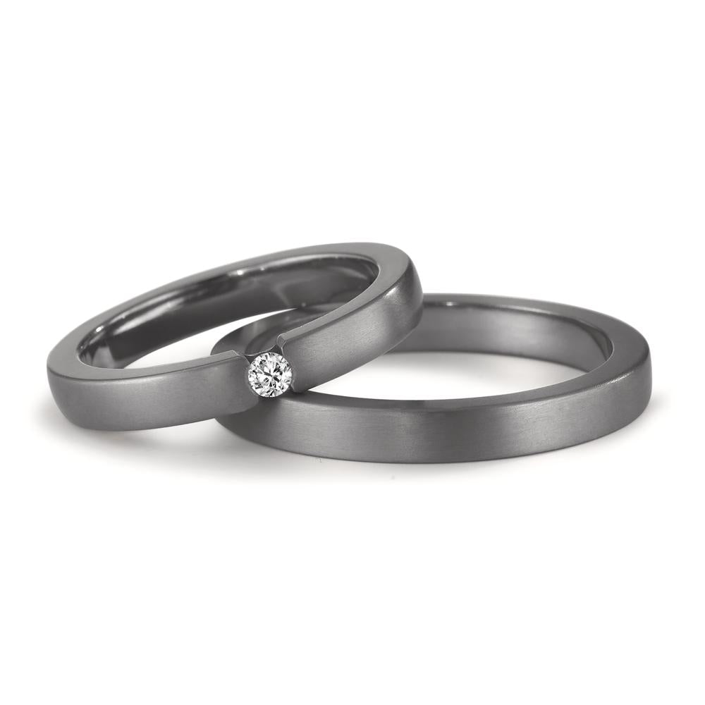 Partnerring 999 Tantal Diamant 0.05 ct, w-si