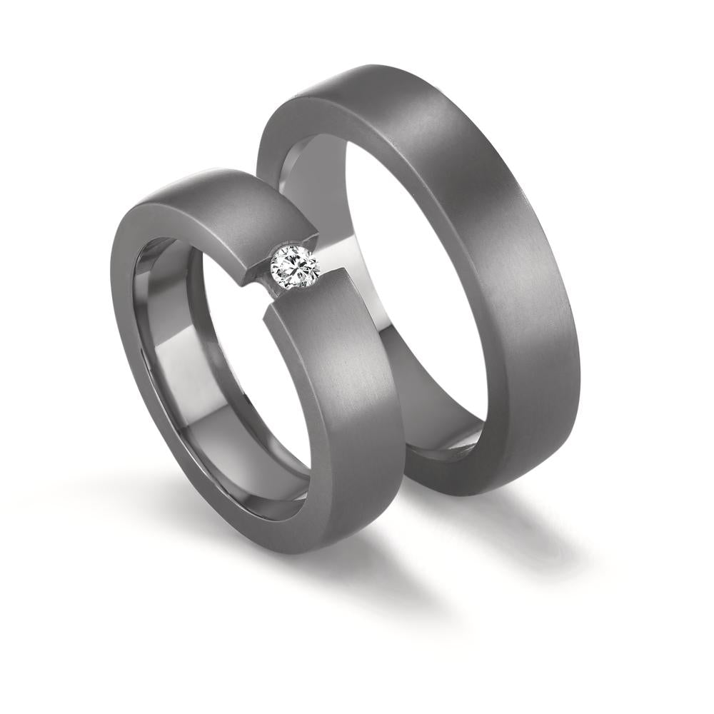 Partnerring 999 Tantal Diamant 0.08 ct, w-si