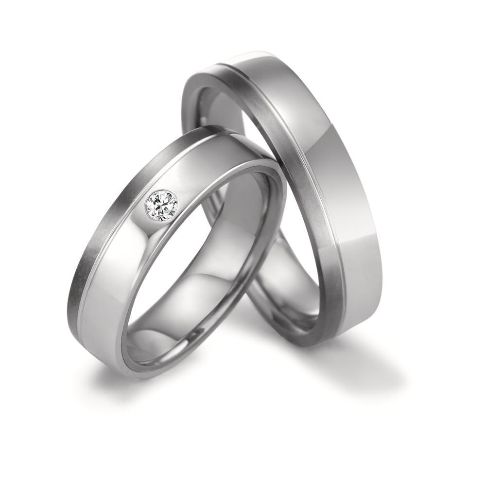 Partnerring 999 Tantal, 950 Platin Diamant 0.04 ct, w-si