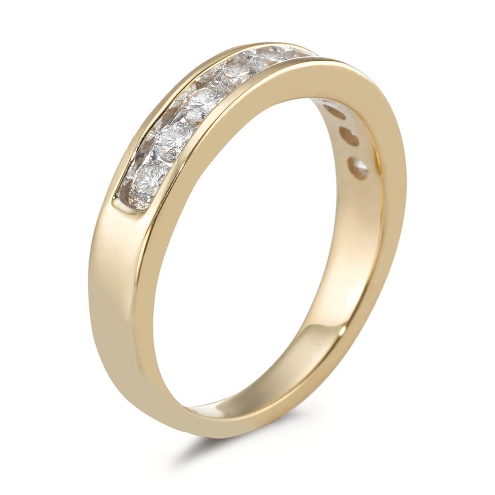 Bague Or jaune 18K Diamant 0.50 ct, 10 Pierres, w-si