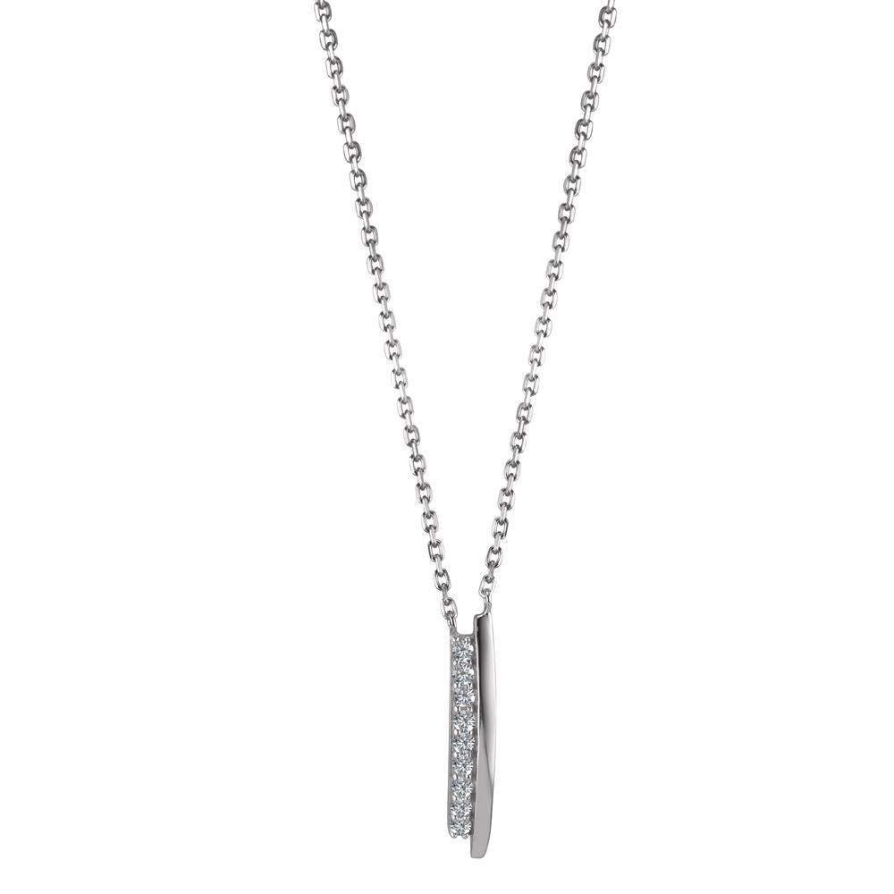 Collier Argent Zircone 9 Pierres Rhodié 40-45 cm