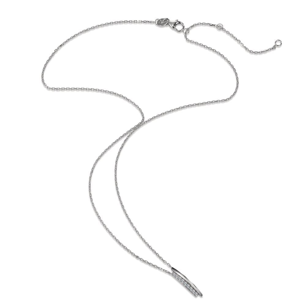 Collana Argento Zirconia 9 pietra rodiato 40-45 cm