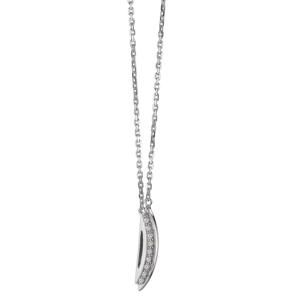 Collana Argento Zirconia 9 pietra rodiato 40-45 cm