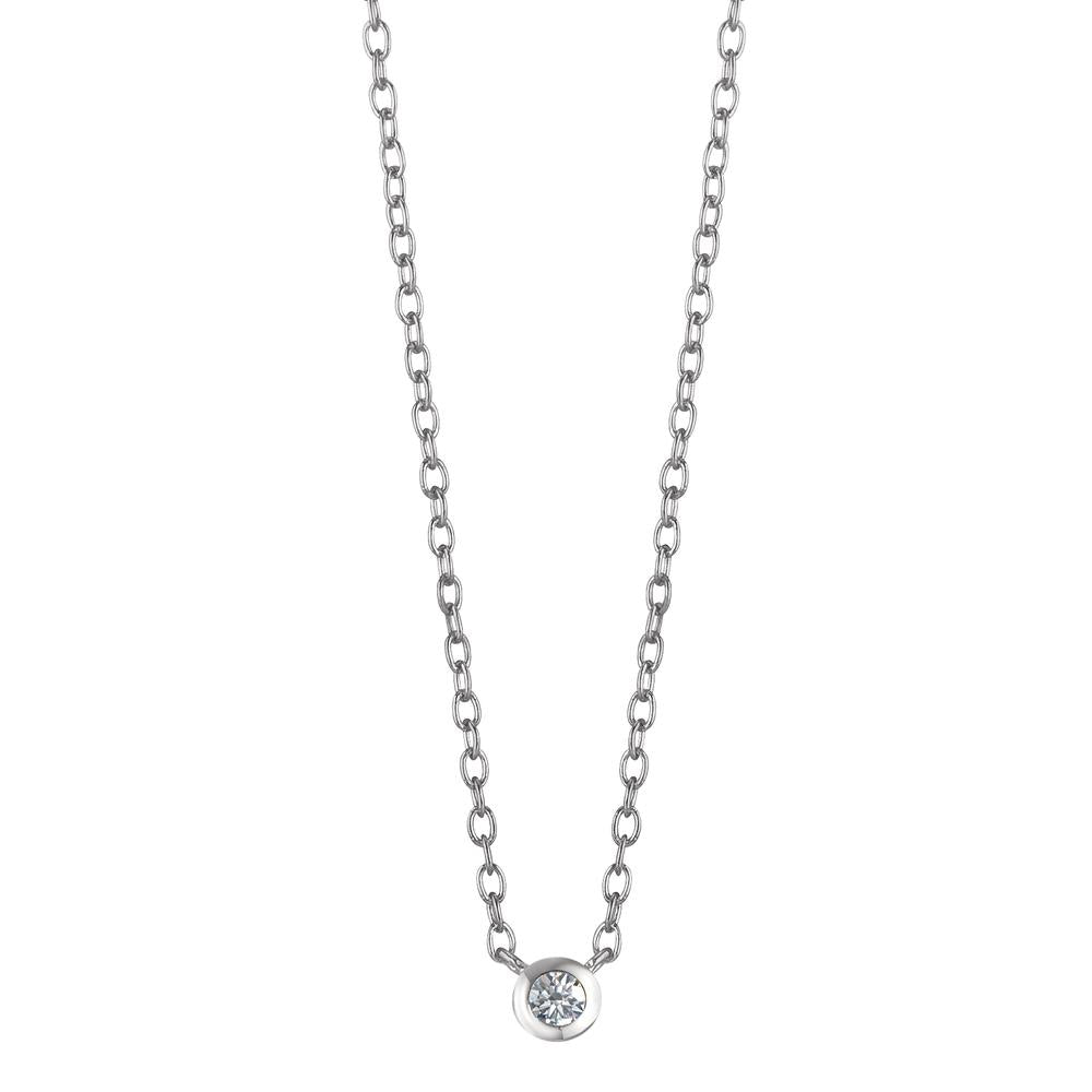 Collana Argento Zirconia rodiato 40-45 cm