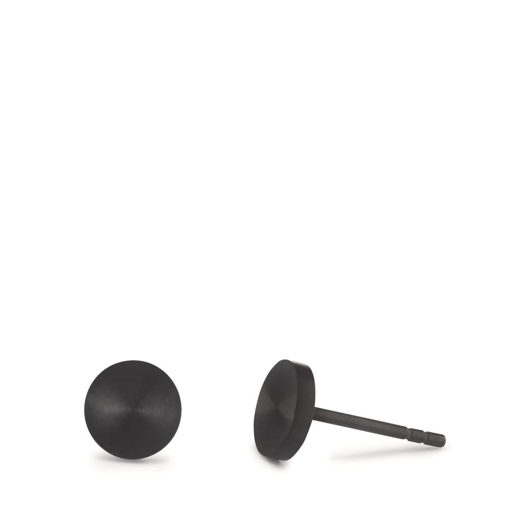 Clous d'oreilles Acier inoxydable noir PVD Ø7 mm