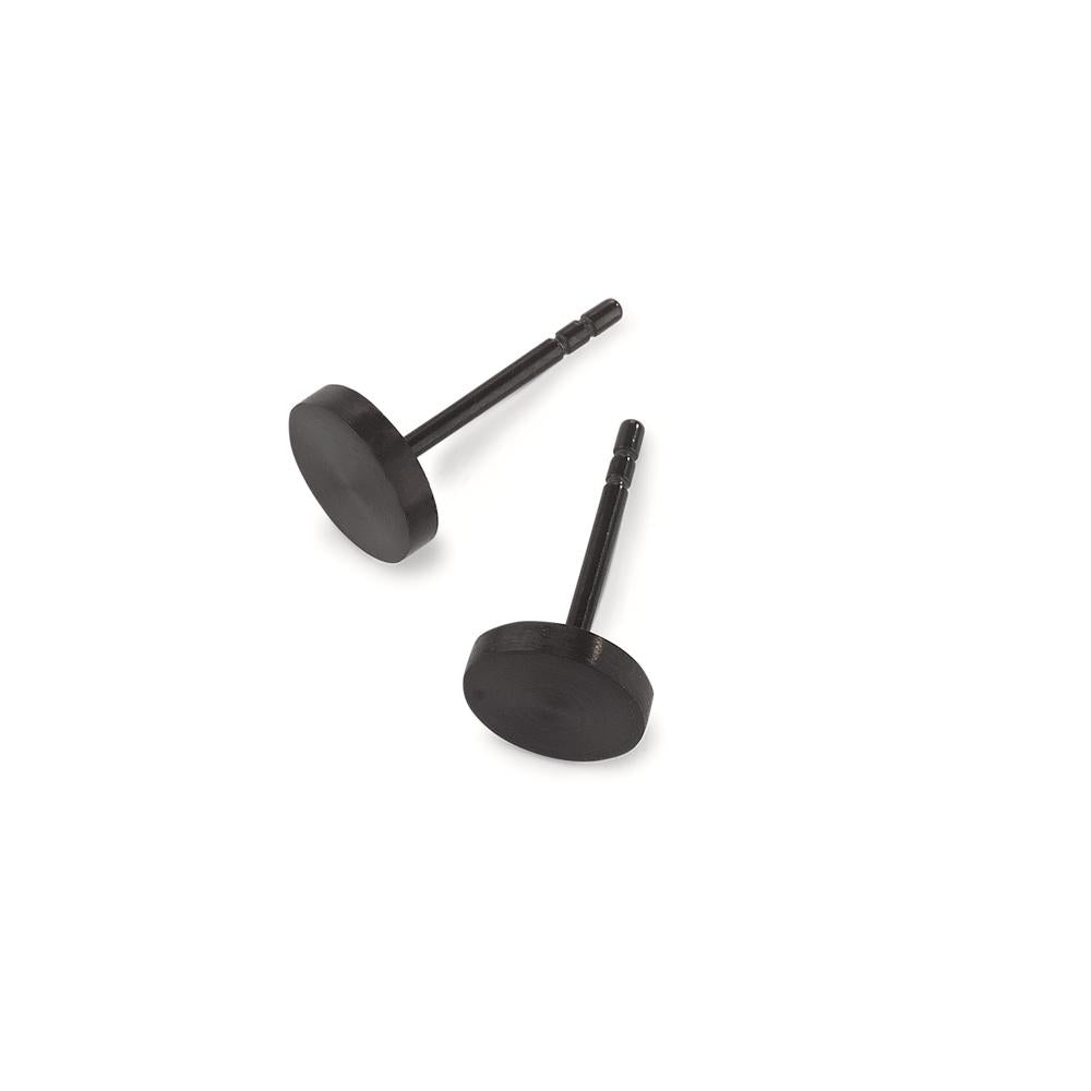 Clous d'oreilles Acier inoxydable noir PVD Ø7 mm