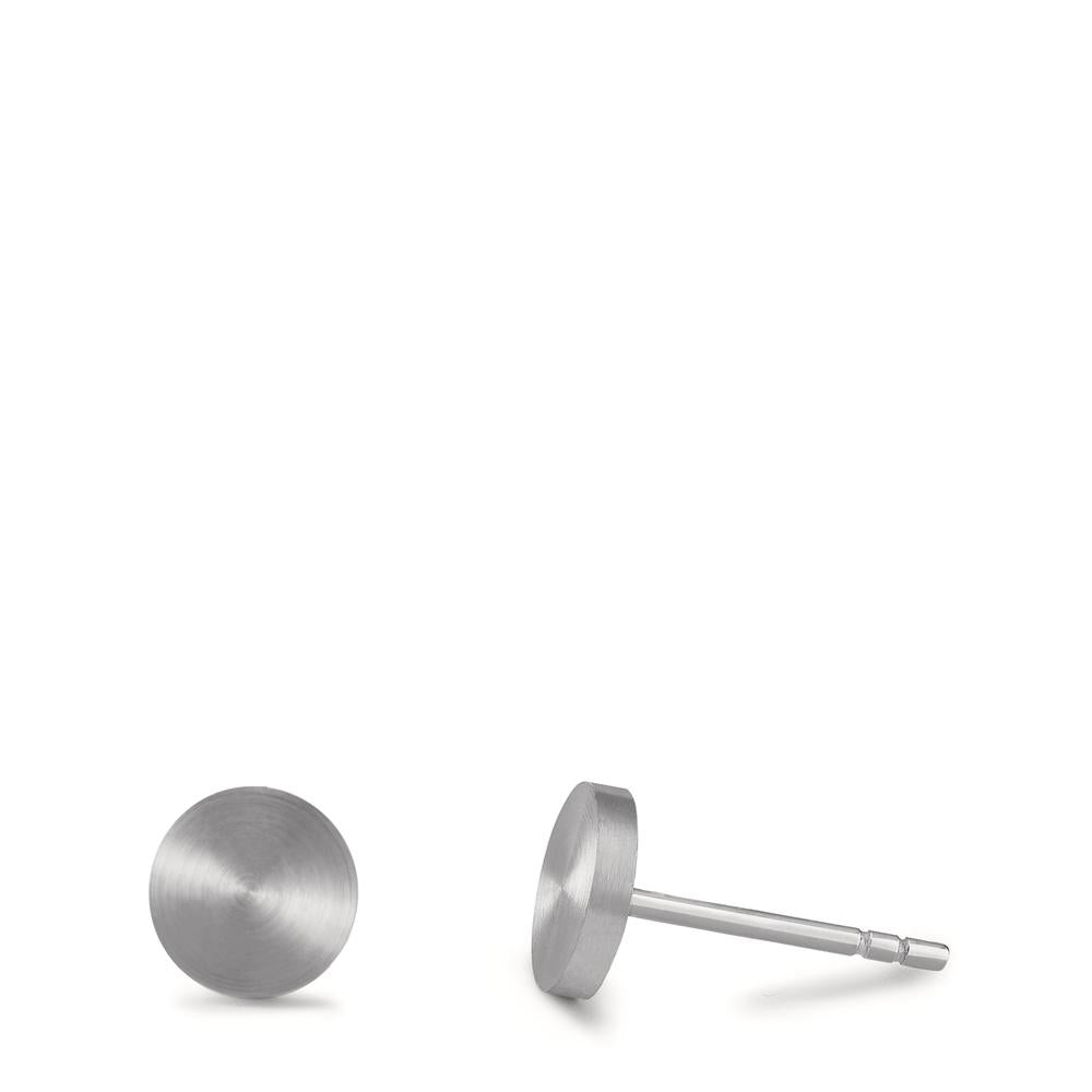 Ohrstecker Pura Lava Grey aus Edelstahl mit Comfort-Steckverschluss, Ø7mm