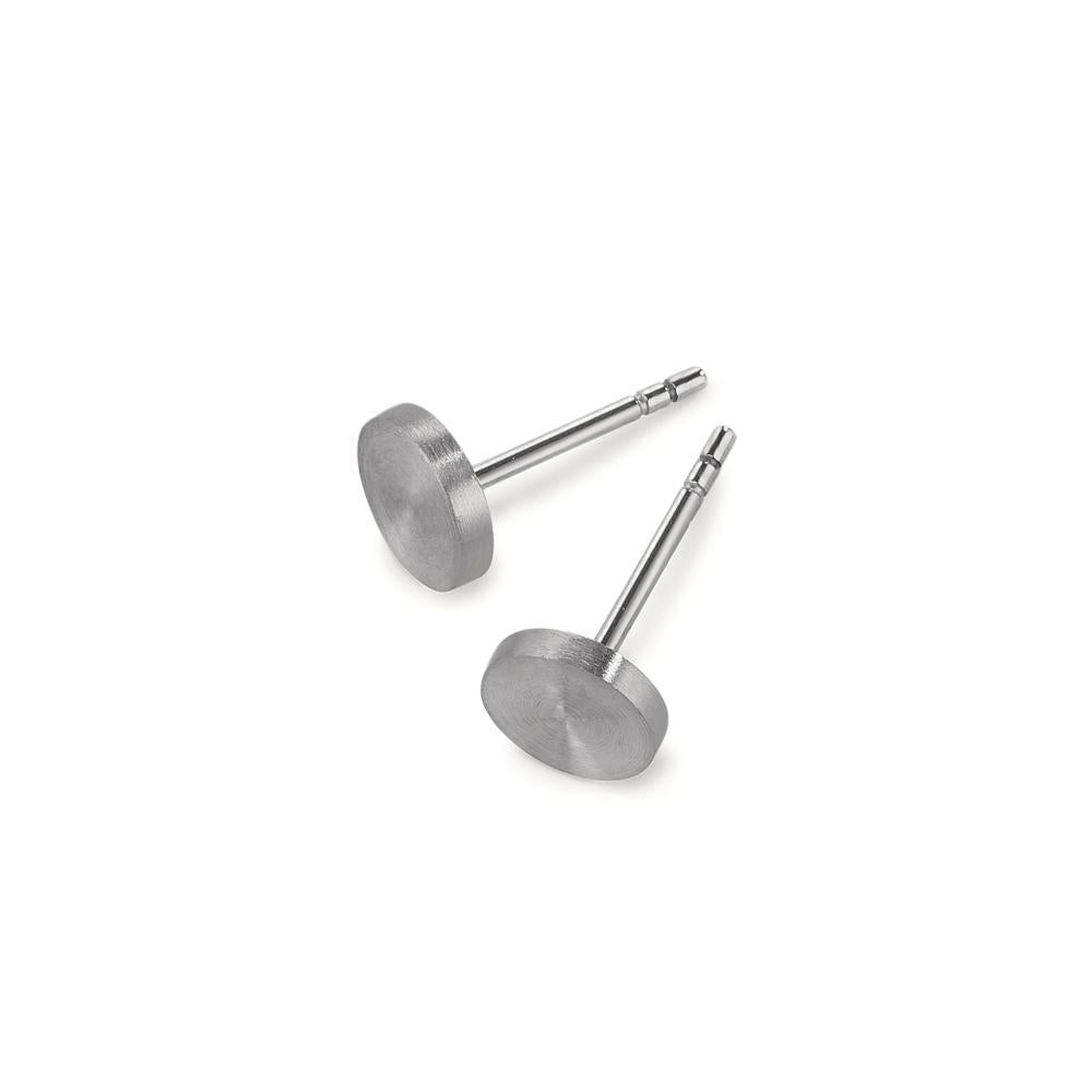 Ohrstecker Pura Lava Grey aus Edelstahl mit Comfort-Steckverschluss, Ø7mm