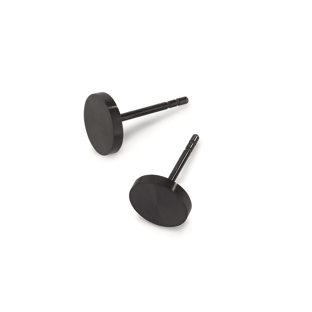 Clous d'oreilles Acier inoxydable noir PVD Ø8 mm