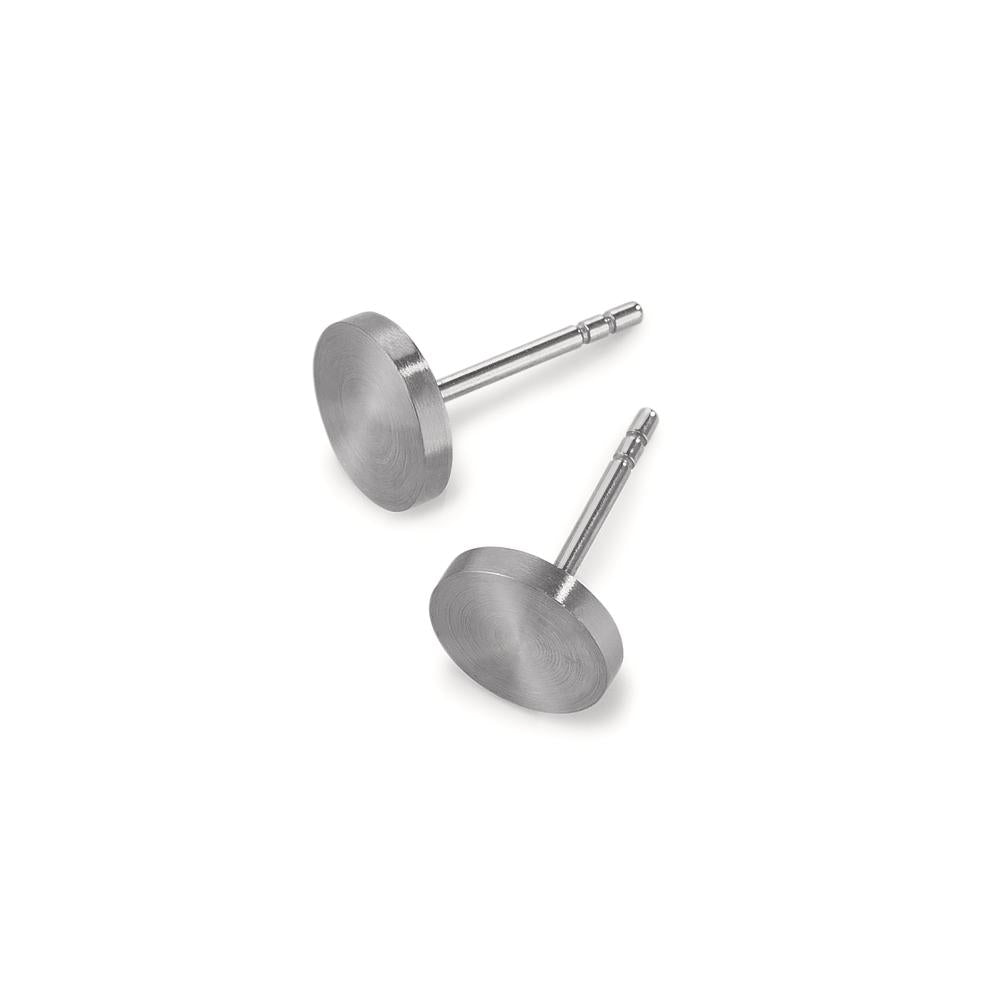 Ohrstecker Pura Lava Grey aus Edelstahl mit Comfort-Steckverschluss, Ø8mm