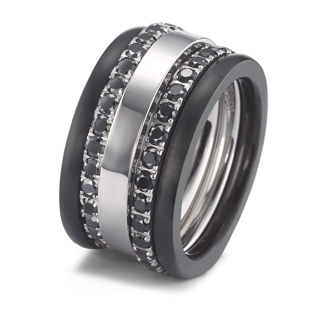 Bague Acier inoxydable Zircone