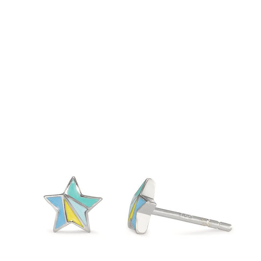 Clous d'oreilles Argent Rhodié Étoile Ø6.5 mm