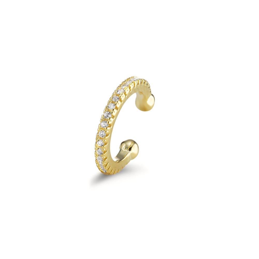 Ear cuff Argent Zircone jaune Plaqué or Ø12 mm