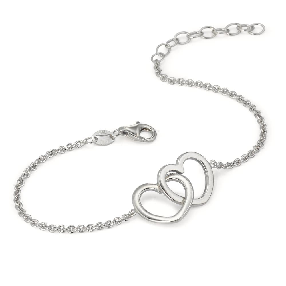 Bracciale Argento rodiato Cuore 16-19 cm