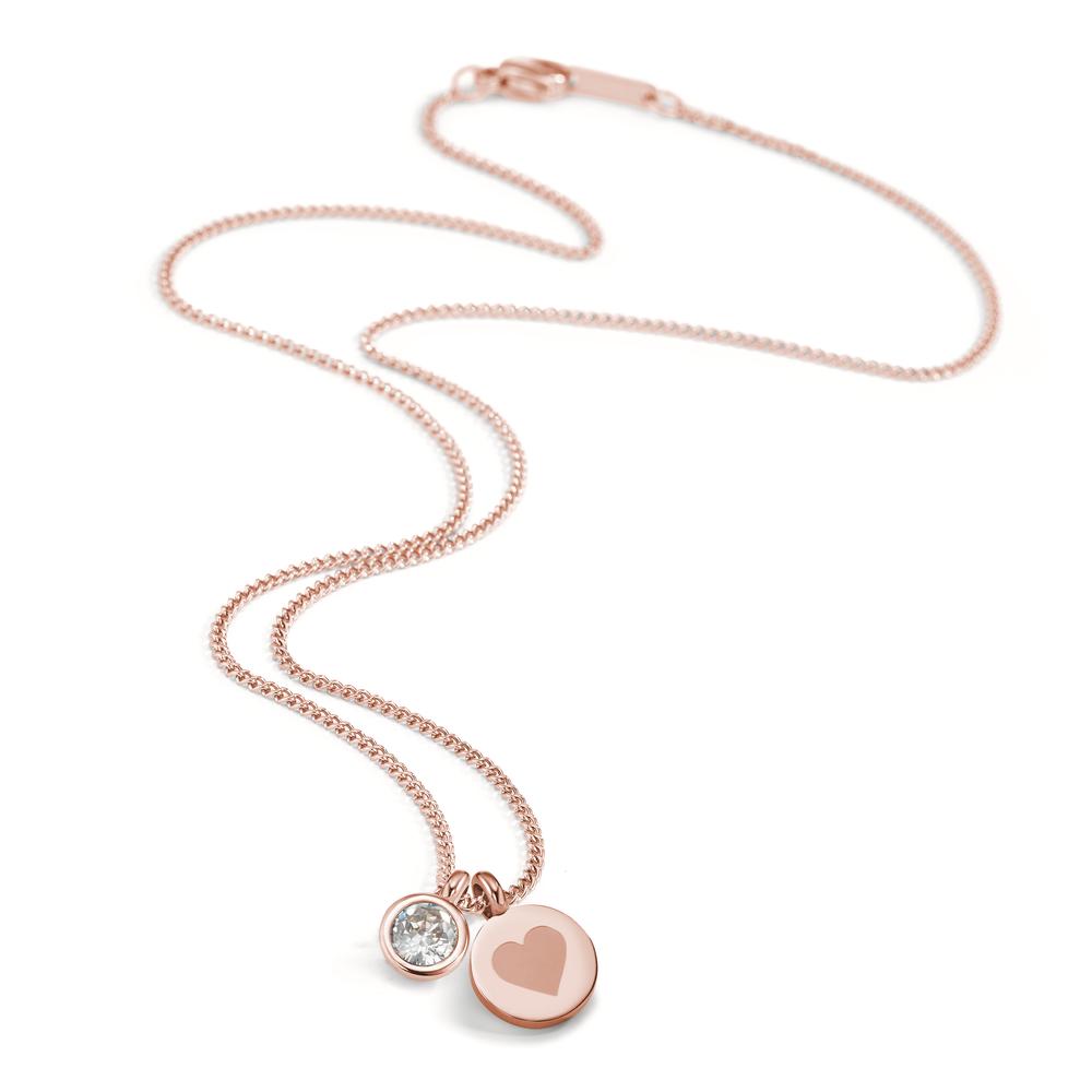 Collier Acier inoxydable Zircone rosé PVD 45 cm Ø11 mm