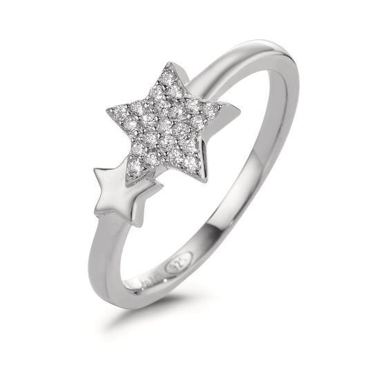 Bague Argent Zircone Rhodié Étoile