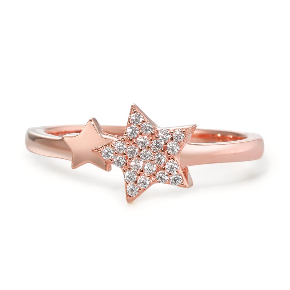 Bague Argent Zircone rosé Plaqué or Étoile