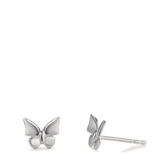 Clous d'oreilles Argent Rhodié Papillon