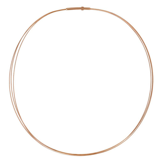 Seilcollier Aurely Rosé aus Edelstahl 3-reihig mit Clipverschluss, 45cm