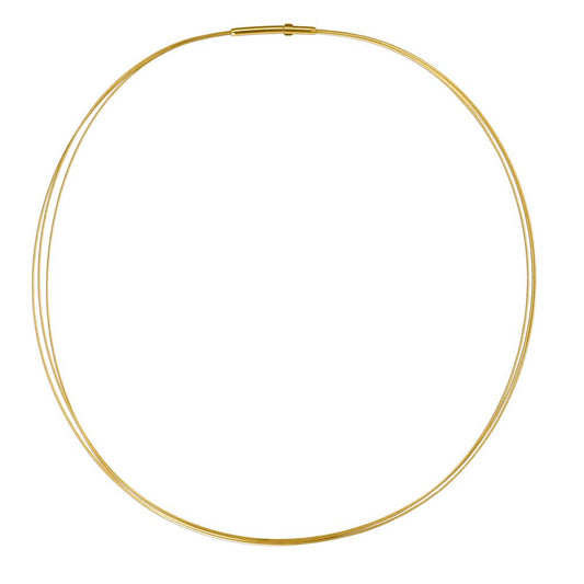 Seilcollier Aurely Gold aus Edelstahl 3-reihig mit Clipverschluss