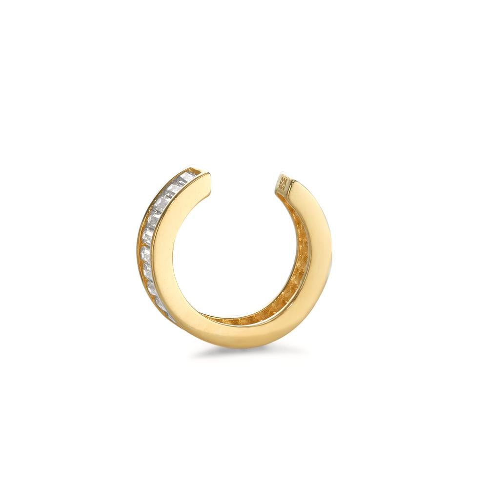 Ear cuff Argent Zircone jaune Plaqué or