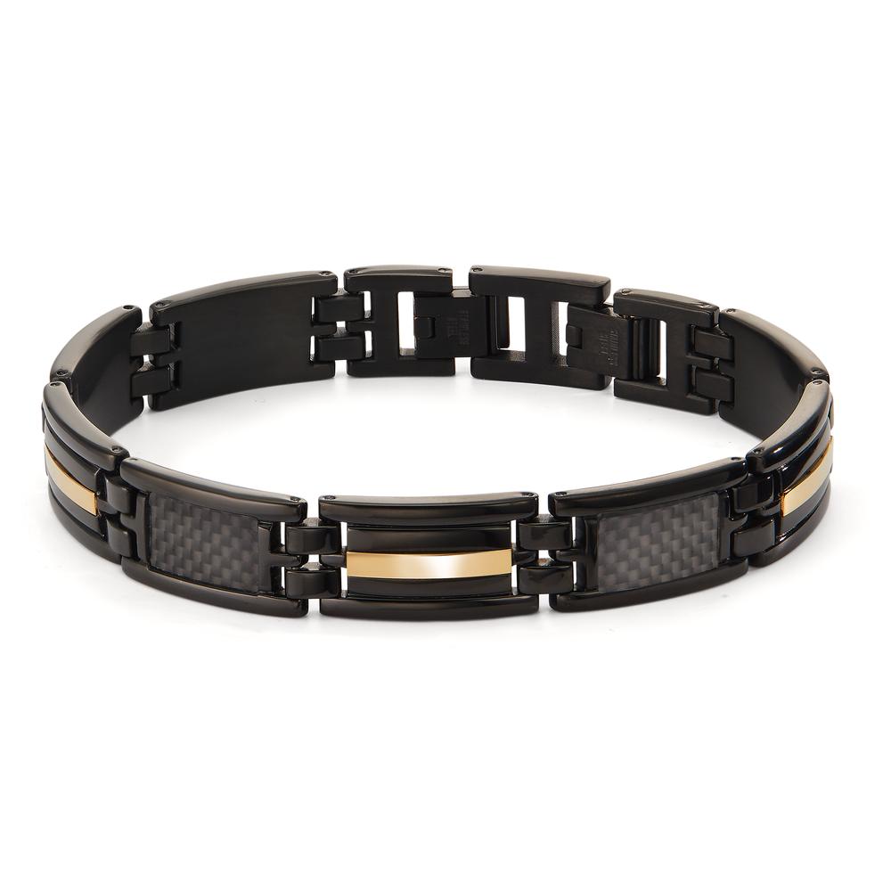 Bracciale Acciaio inossidabile, Carbonio nero rivestimento IP 20-21.5 cm