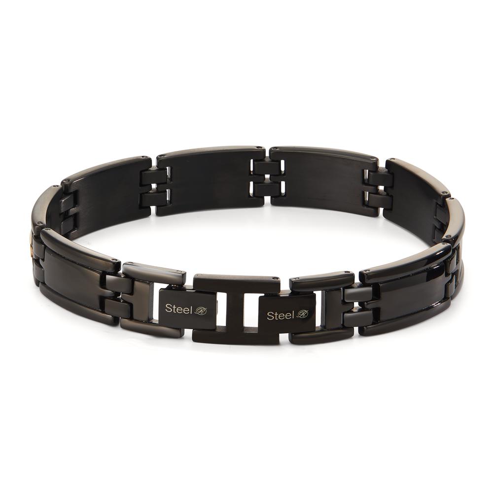 Bracelet Acier inoxydable, Carbone noir PVD 20-21.5 cm