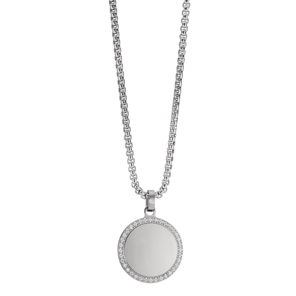 Chaînette avec pendentif Acier inoxydable Zircone 45 cm Ø20 mm