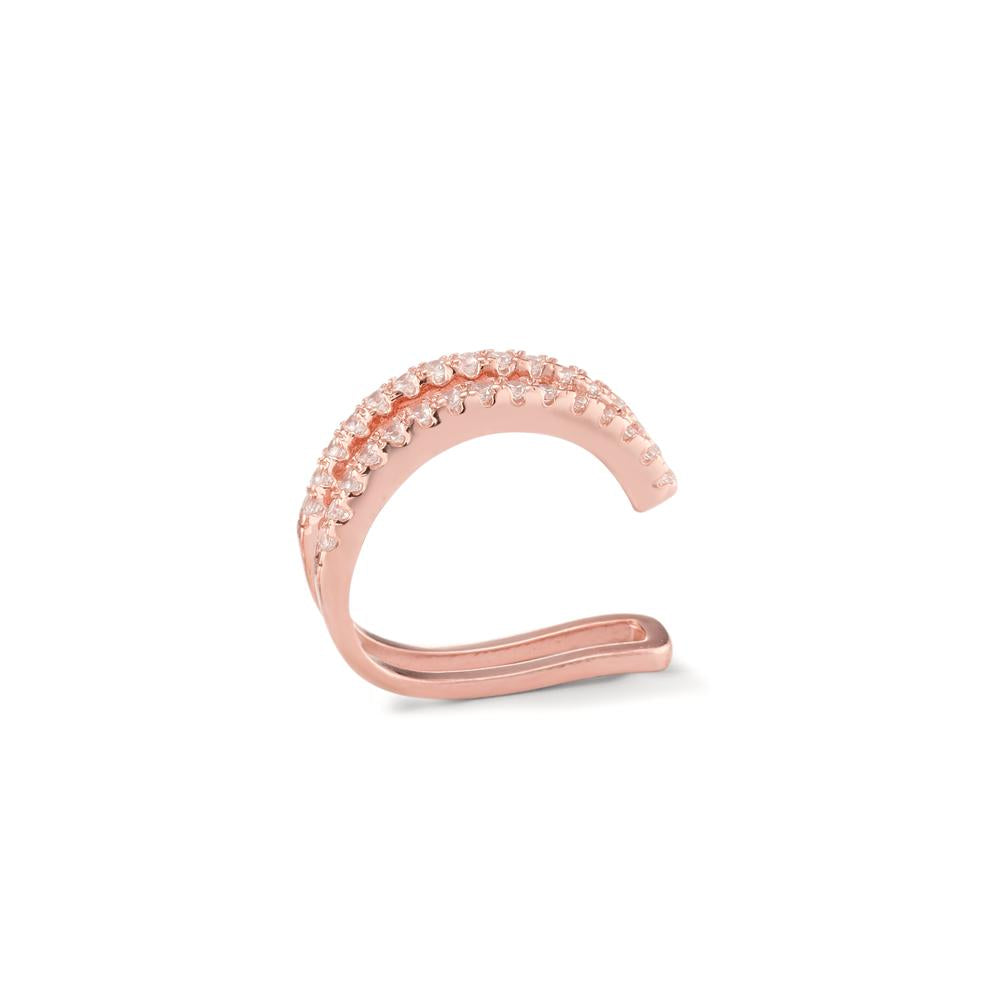 Ear cuff Argent Zircone rosé Plaqué or Ø14 mm