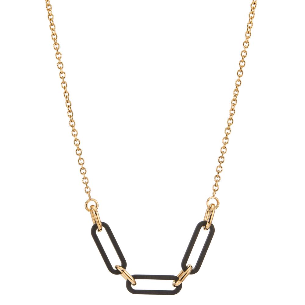 Collier Acier inoxydable, Carbone jaune PVD 42-45 cm