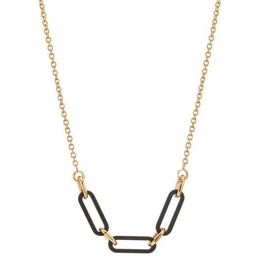 Collier Acier inoxydable, Carbone jaune PVD 42-45 cm